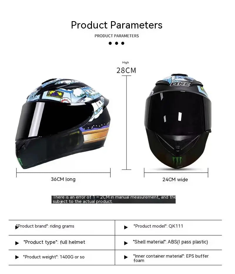 "TechEdge RacingX Full-Face Motocross Helmet" (Please Refer To Size Guide)